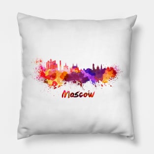 Moscow skyline in watercolor Pillow