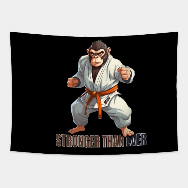 Karate Ape - Stronger Than Ever Tapestry by Tee-Magination