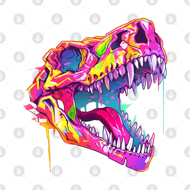 dinosaur skull by skatermoment