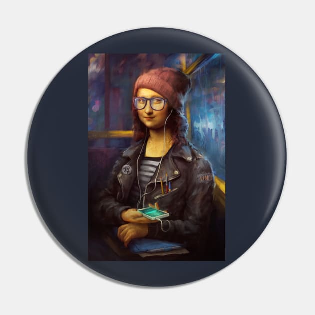 Mona Lisa in Bus Pin by bohater13