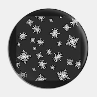 Black and White Snowflake pattern Pin