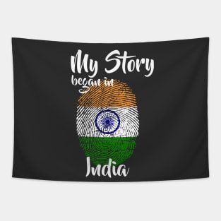 India Flag Fingerprint My Story DNA Indian Tapestry