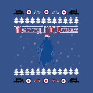 MOD modmas Christmas Scooter Brighton MOD Roundel Jimmy MODS T-Shirt