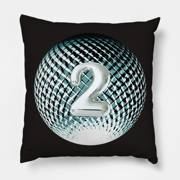 Number two - silver Pillow by Bailamor