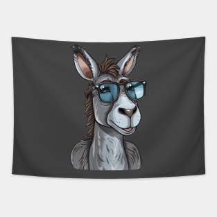 cartoon donkey wearing sunglasses Tapestry