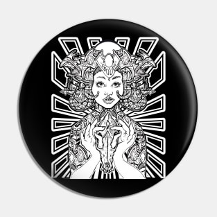 Goddess Sophia Wolf Scull Pin