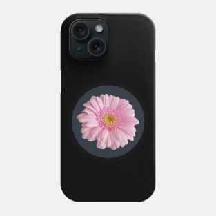 Pale Pink Gerbera Daisy Flower Circle Frame Phone Case