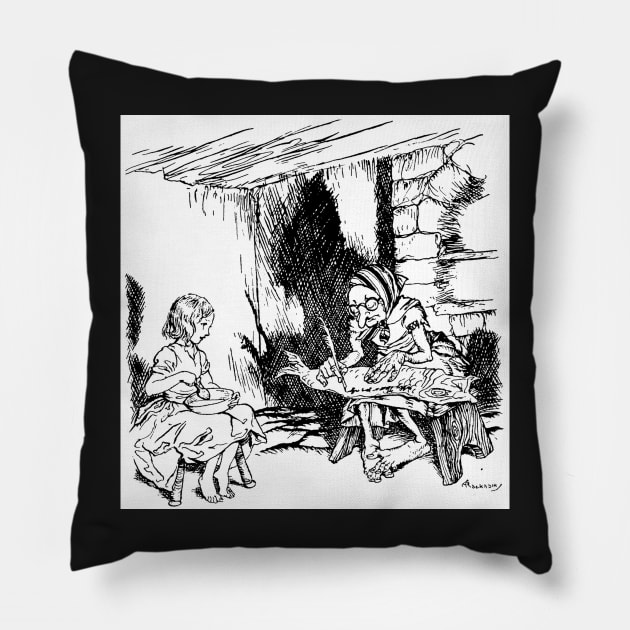 The Snow Queen - Arthur Rackham Pillow by forgottenbeauty