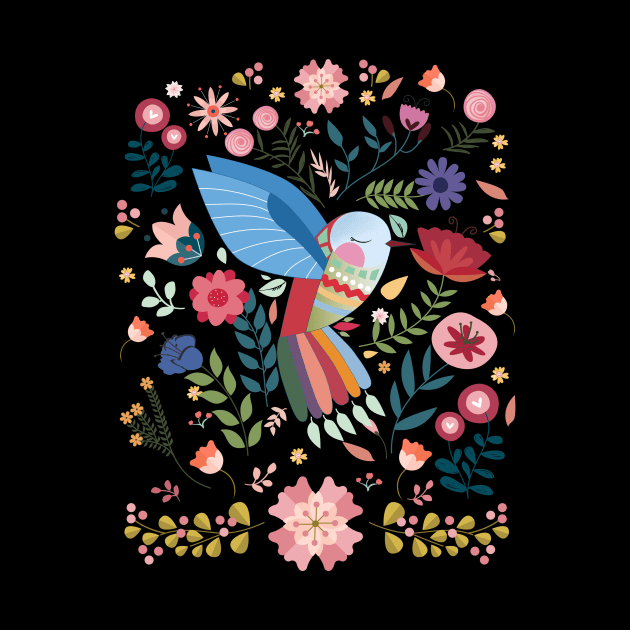 Folk Art Hummingbird by LittleBunnySunshine