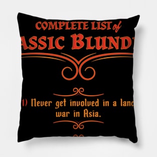 Vizzini's Complete List of Classic Blunders Pillow