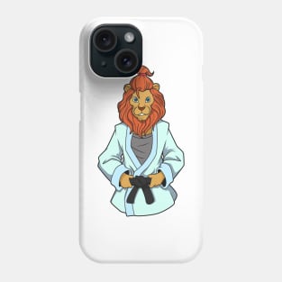 Comic lion does judo Phone Case