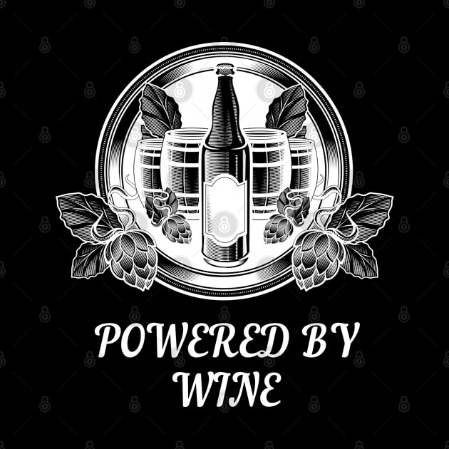 Powered By Wine Lover Drinker Gift by BuddyandPrecious