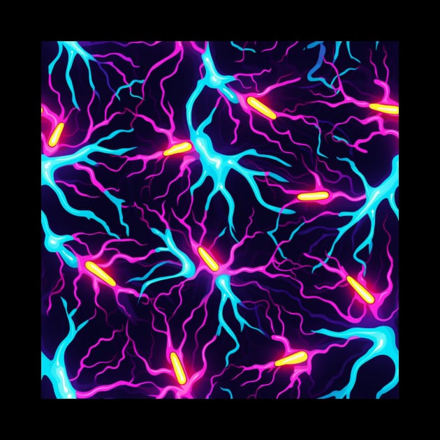 Neon Synapse: Electric Neural Network Inspired Digital Art by naars90