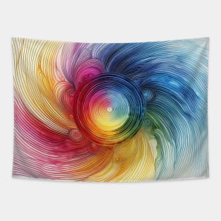 Psychedelic looking abstract illustration of Swirls Tapestry