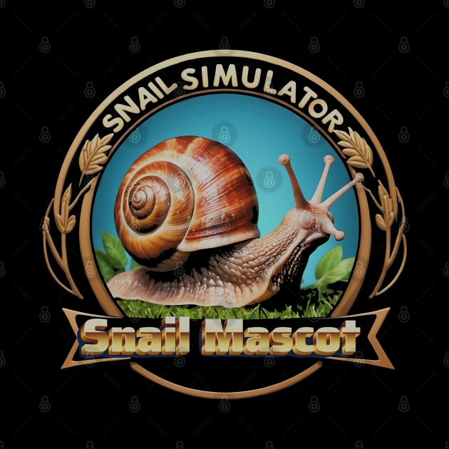Snail Simulator Logo Funny Snail Mascot Retro by masterpiecesai