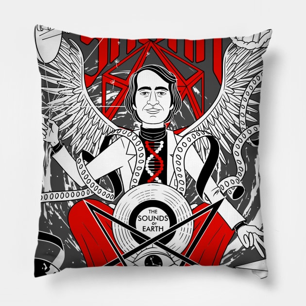 Hail Sagan, Baphometh American Astronomer author Pillow by Juandamurai