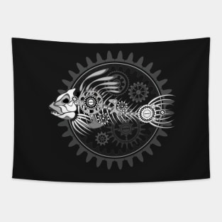 White Fish Skeleton Tapestry