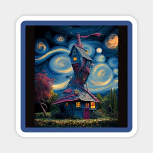 Starry Night Over The Burrow Magnet