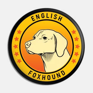 English Foxhound Dog Portrait Pin