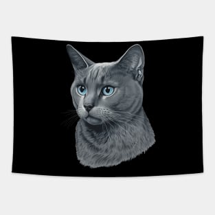 Gorgeous Gray Cat with Stunning Blue Eyes Tapestry