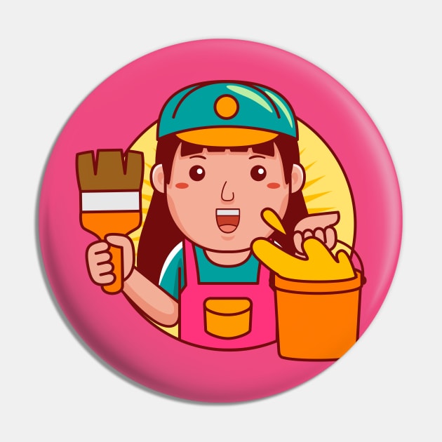 Painter Woman Pin by MEDZ