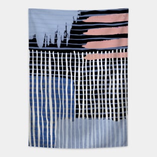 Pocket - Abstract Striped Geo Blue Tapestry
