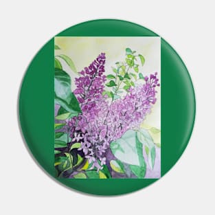 Watercolour lilacs painting Pin