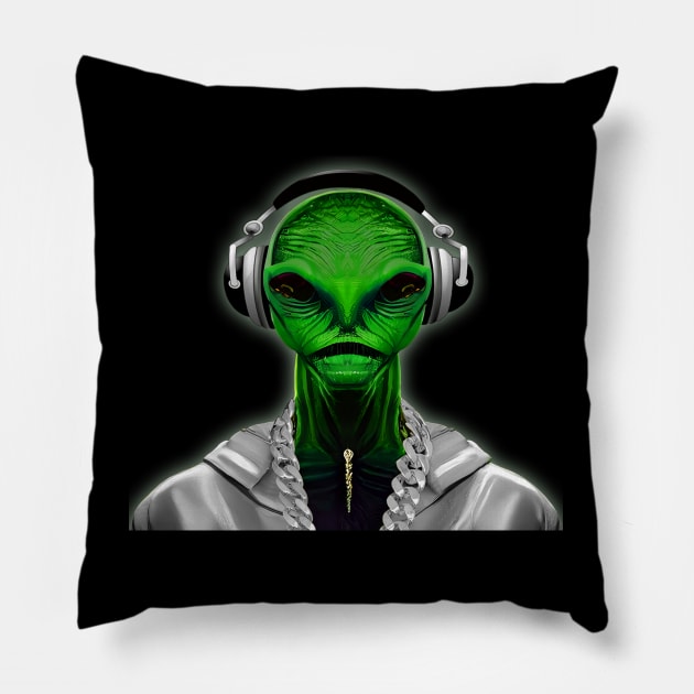 Hip hop Alien - Humanized Pillow by Mr.FansArt