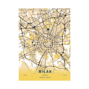 Milan - Italy Yellow City Map T-Shirt