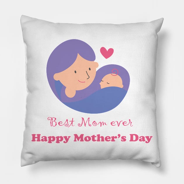 Happy Mother's Day Pillow by EnarTarek