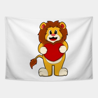 Lion with Heart Tapestry