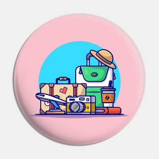 Traveling Time Cartoon Vector Icon Illustration Pin