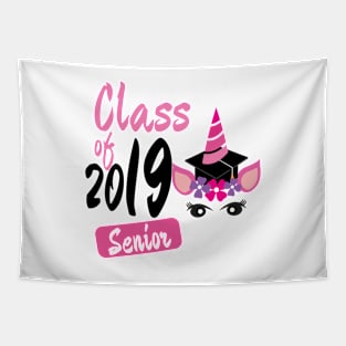 Class of 2019 Senior Pink Unicorn Tapestry