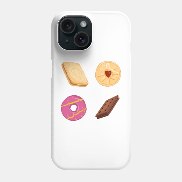 Four Traditional English Biscuits on White Phone Case by yellowkats