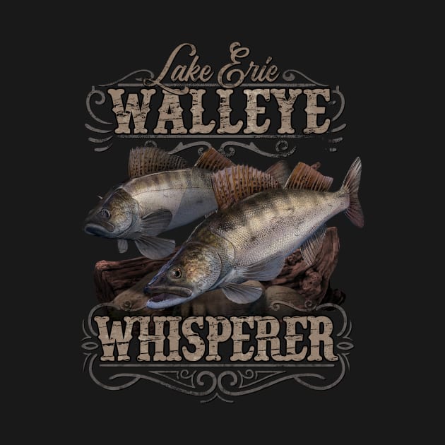 Lake Erie Walleye Whisperer Vintage Fishing by MarkusShirts