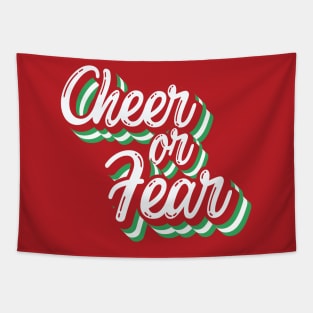 Cheer or Fear Belsnickel Christmas Office Fan Xmas Holiday Typography Tapestry