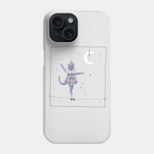 Moon Kitty Tightrope Circus Act Phone Case