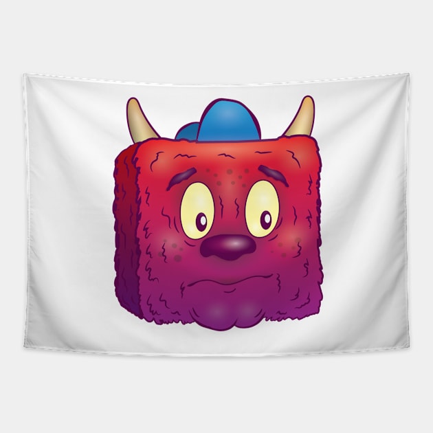 Concerned Box Monster Tapestry by digit10designs