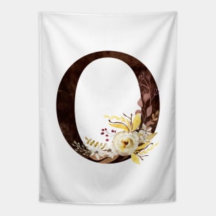 Floral Monogram O Lovely Autumn Foliage Tapestry