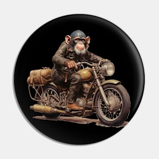 Monkey Biker Retro Motorcycle Pin