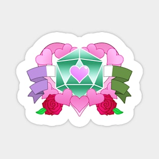 DiceHeart - Genderqueer Banner, Green Dice Magnet