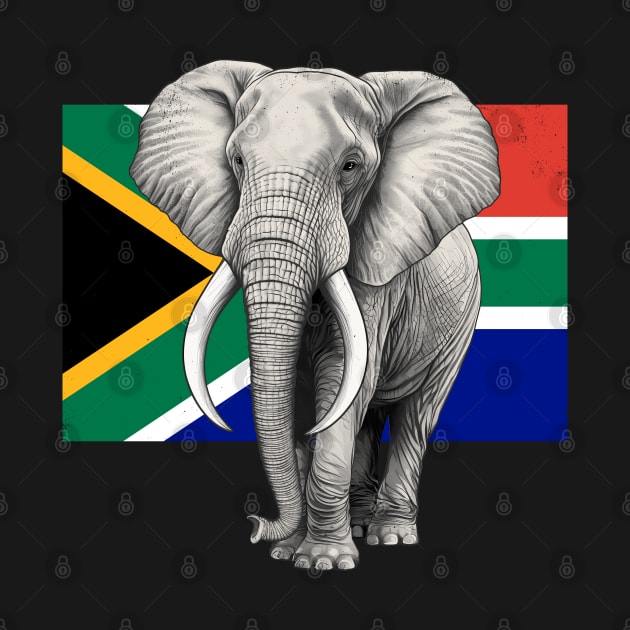 Elephant Flag of South Africa by NicGrayTees