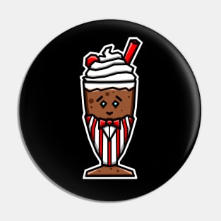 Cute Chocolate Milkshake in Soda Jerk (Clerk) Uniform Gift for Chocolate Lovers - Chocolate Milkshake Pin