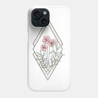 Geometric flower illustration Phone Case