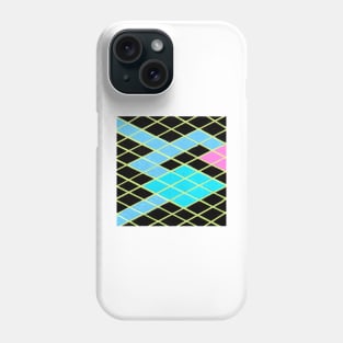 Inverted Blue Pink Black Geometric Abstract Acrylic Painting Phone Case