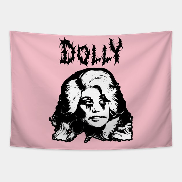 Black metal dolly parton Tapestry by pirsicivan