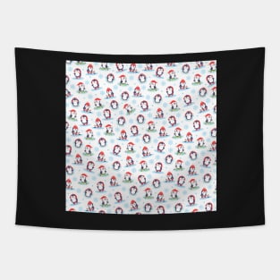 Cute Winter Penguin Pattern Tapestry