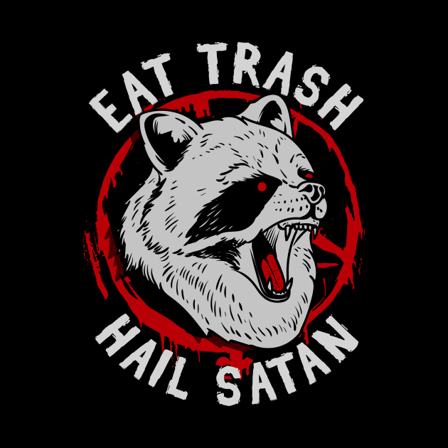 Eat Trash Hail Satan T-Shirt I Pentagram Possum by biNutz