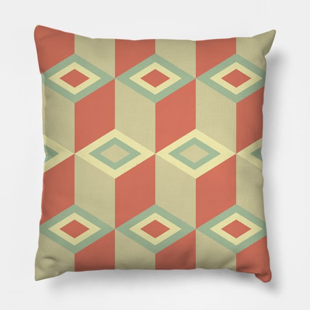 Geometric Cubes Pattern Pillow by Patternos