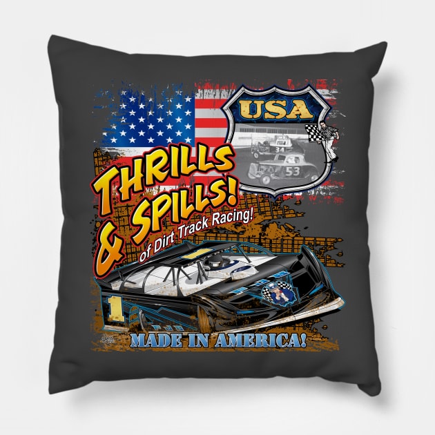 Dirt lt.model racing made in America Pillow by Artslave Custom Car Art